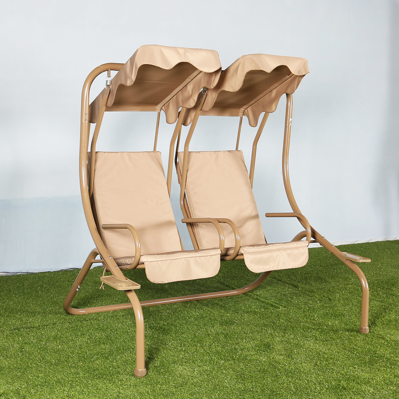 Villa courtyard swing outdoor balcony iron double swing chair